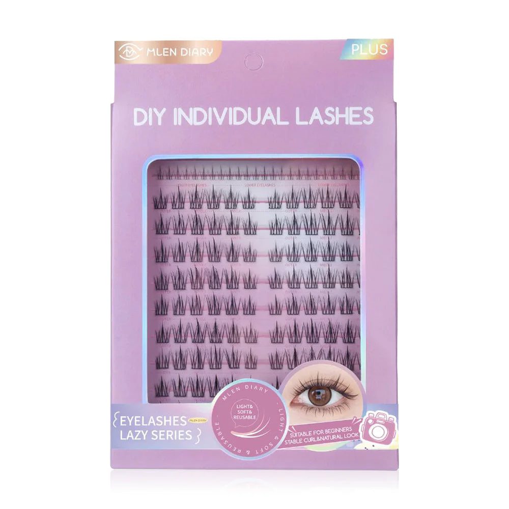 MLEN DIARY Lazy Series Eyelashes 10 Rows #Sun Flower