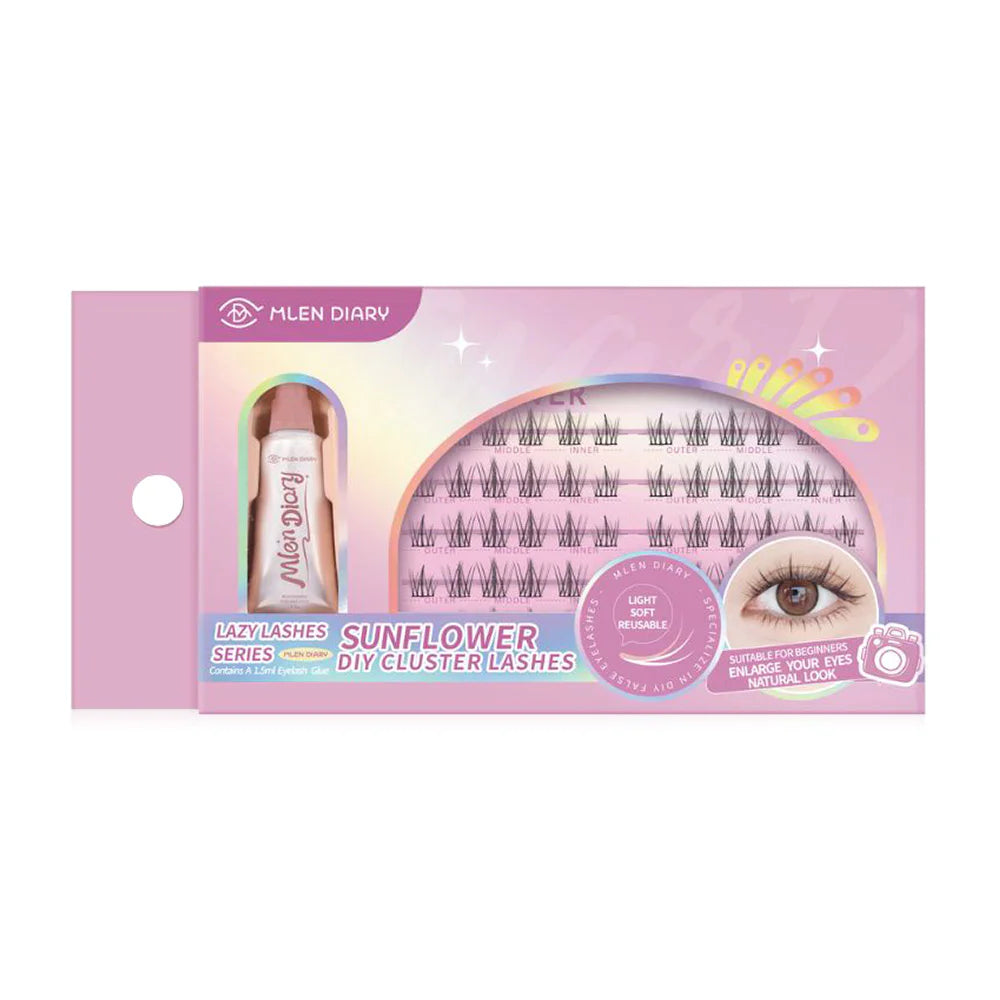 MLEN DIARY Lazy Series Eyelashes 5 Rows #Sun Flower