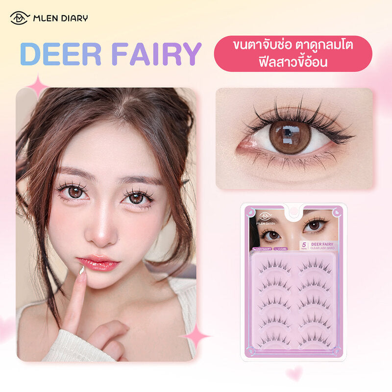 MLEN DIARY Strips Lashes Eyelashes 5 Pairs #Deer Fairy