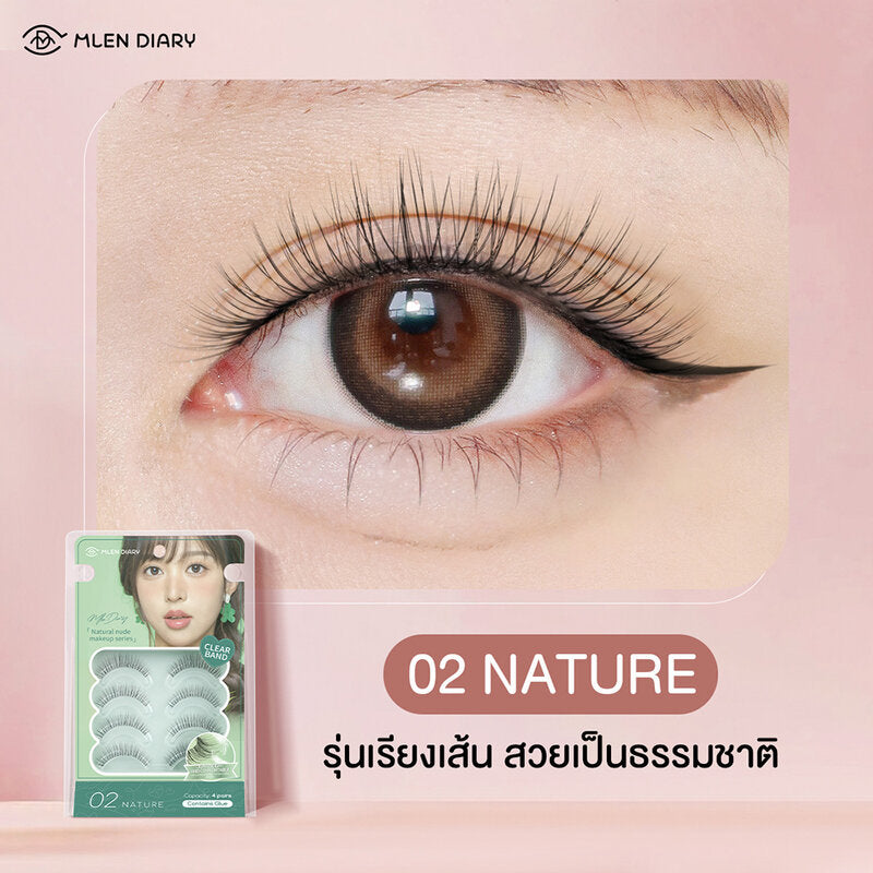 MLEN DIARY Strips Lashes Naked Makeup Series Eyelashes 4 Pairs #02