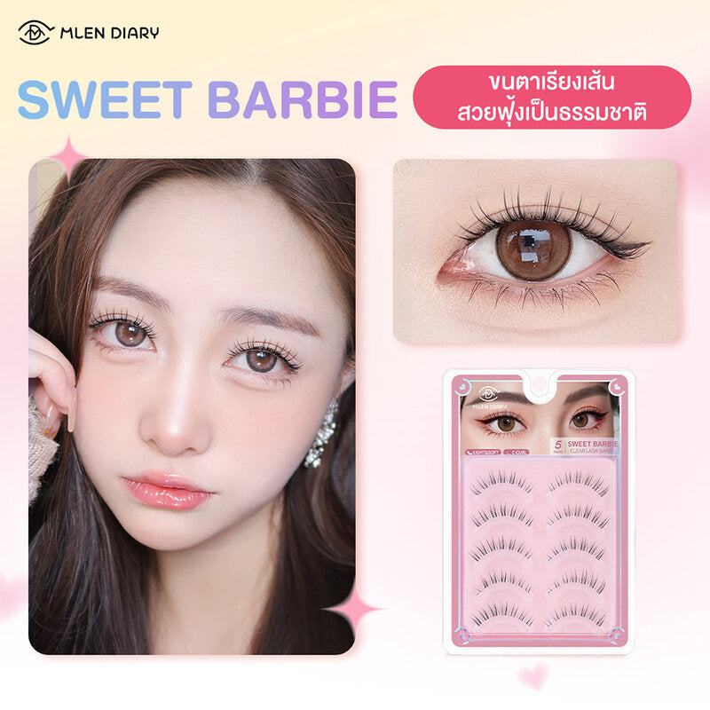 MLEN DIARY Strips Lashes Series Eyelashes 5 Pairs #SweetBarbie
