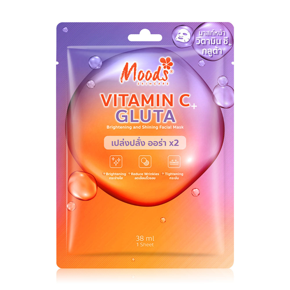 Moods Skin Care Vitamin C + Gluta Facial Mask 38ml