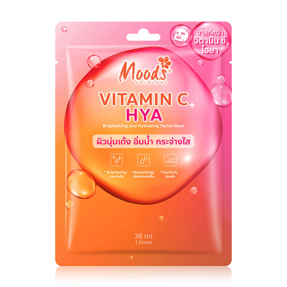 Moods Skin Care Vitamin C + Hya Facial Mask 38ml