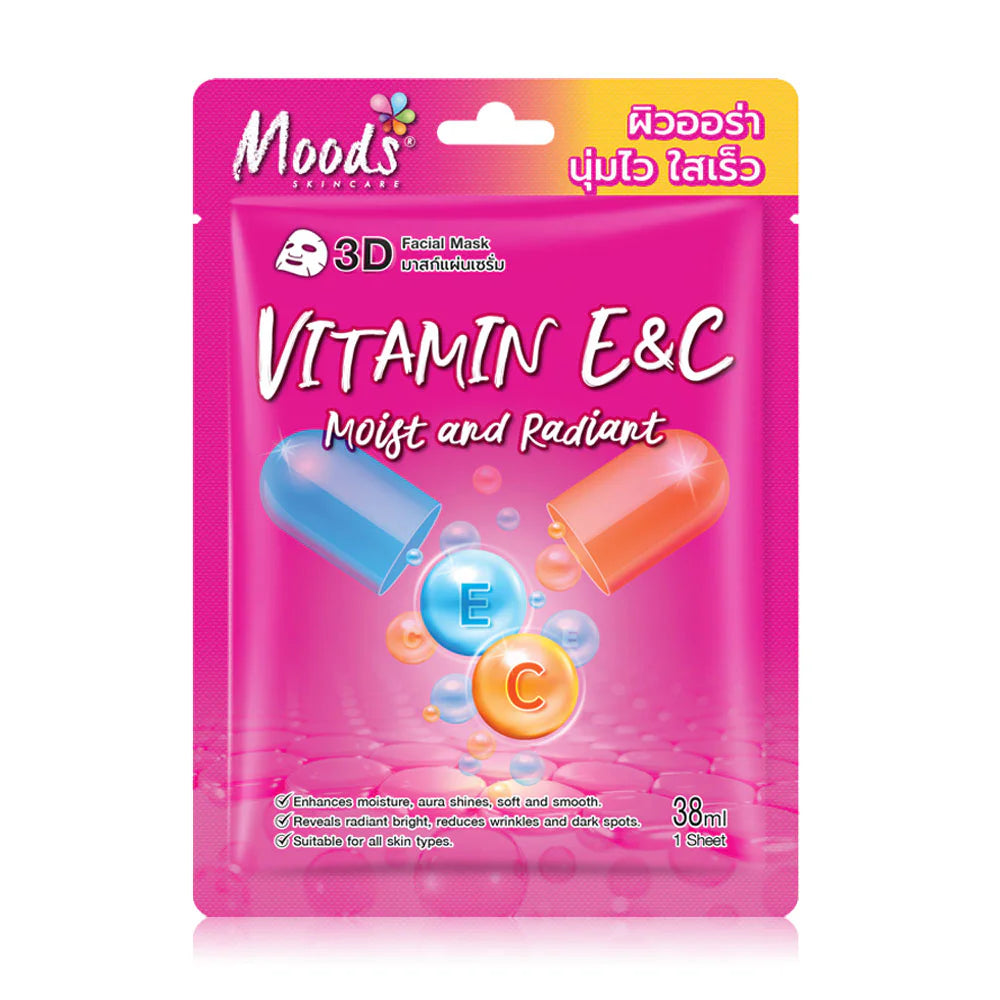 Moods Skin Care Vitamin E & C Moist Radiant Facial Mask 38ml