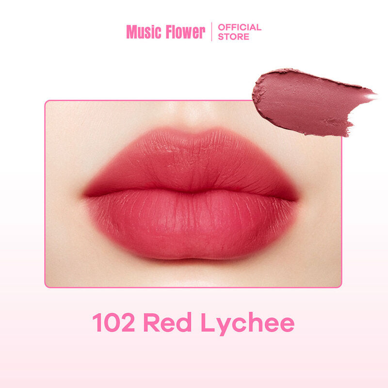 Music Flower Non-Transfer Matte Lip Gloss 3.3g #102 Caramel Red Lychee