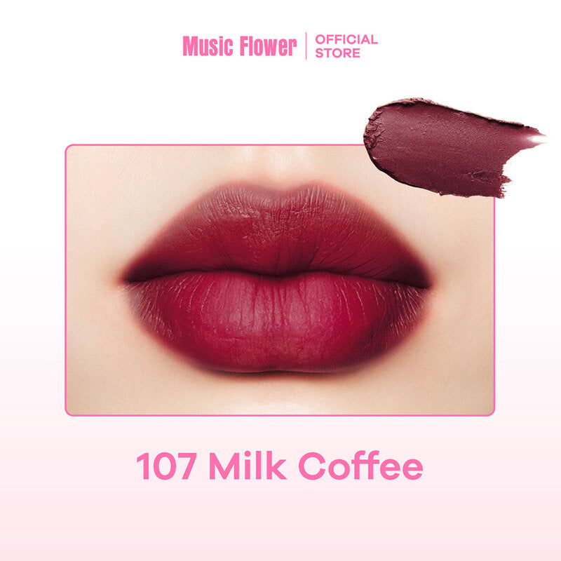Music Flower Non-Transfer Matte Lip Gloss 3.3g #107 Sugar Free Milk Coffee