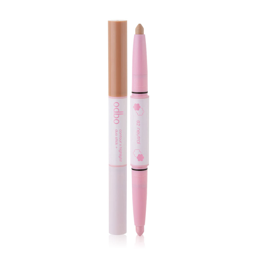 ODBO Contour and Highlight Duo Stick - Neutral Shade 2.4g - Beauty Buddy