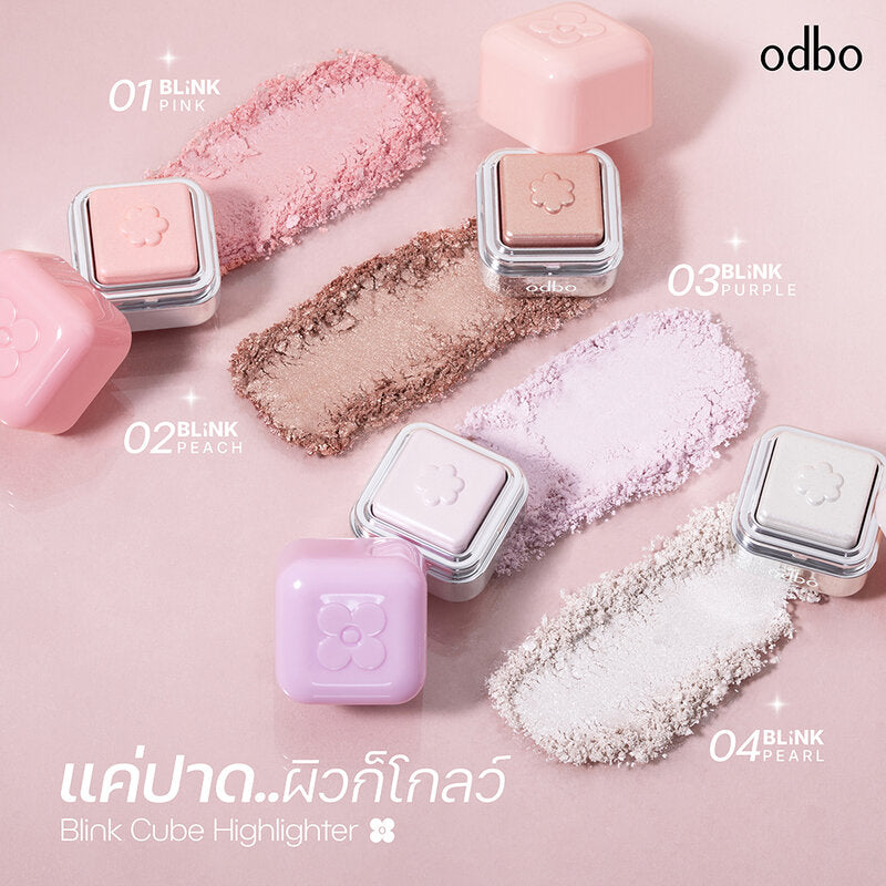 ODBO Blink Cube Highlighter 2.2g #1334-02 Blink Peach