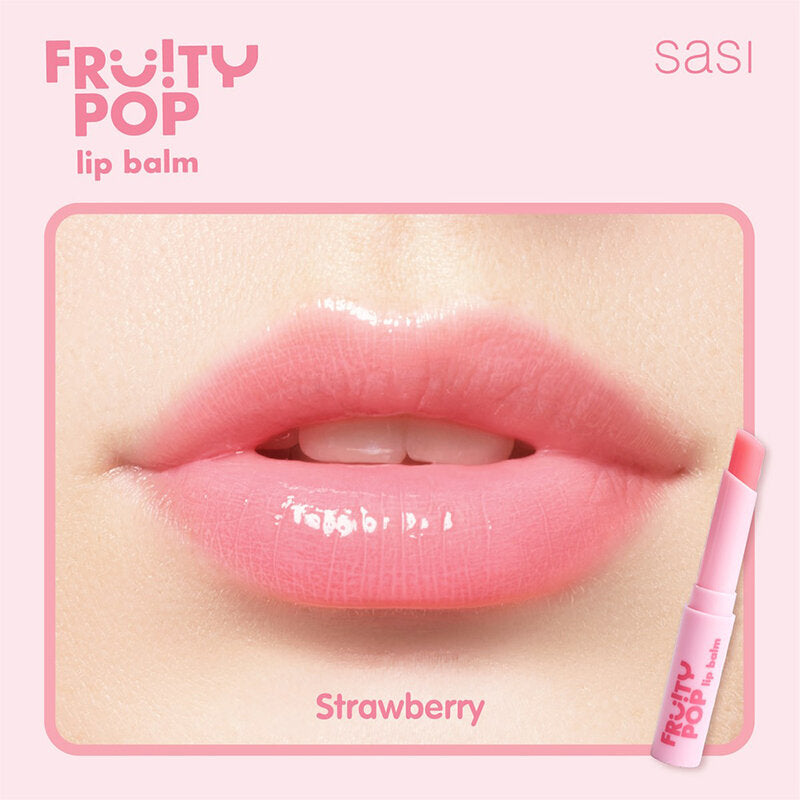 SASI Fruity POP Lip Balm 1.5gx 2pcs #Strawberry