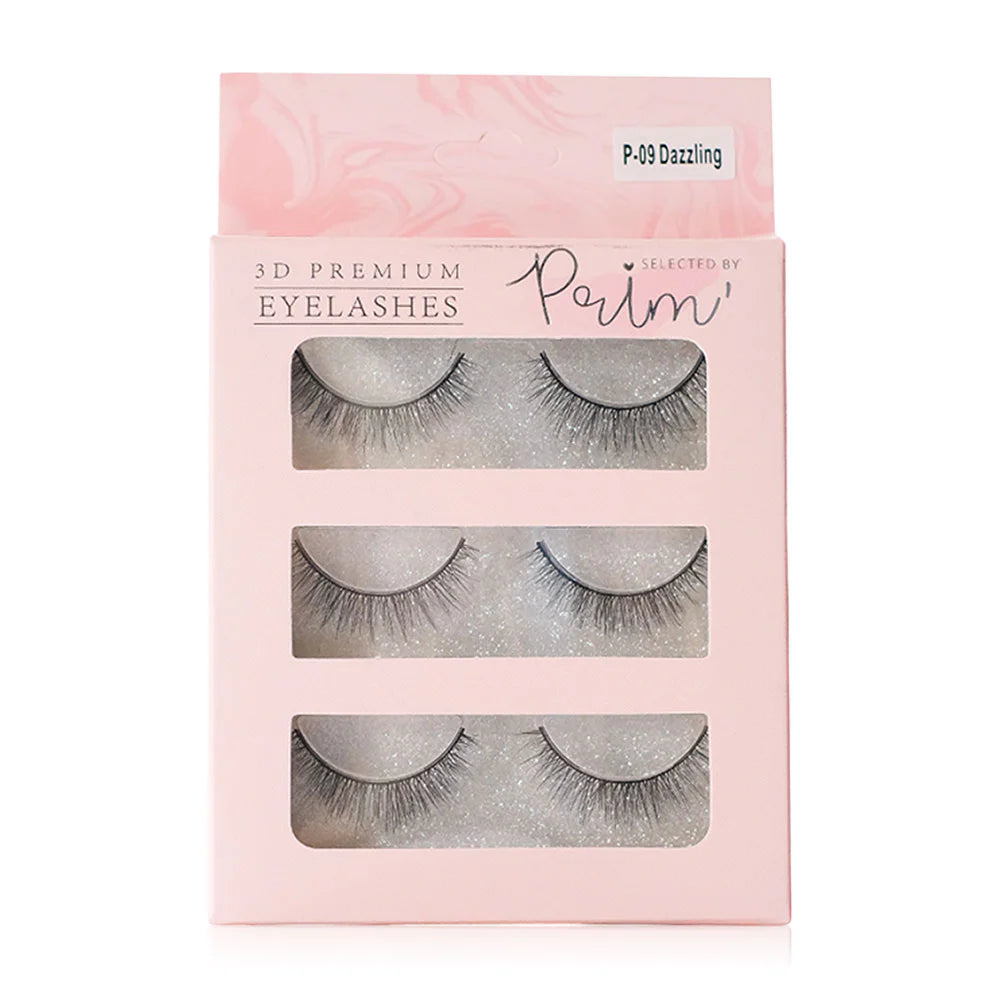 Selected By Prim 3D Premium Eyelashes 3 Pairs #P-09 Dazzling