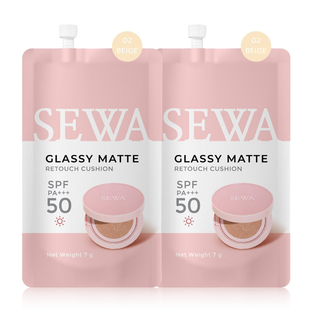 Sewa Glassy Matte Retouch Cushion 7g x 2pcs #02 Beige