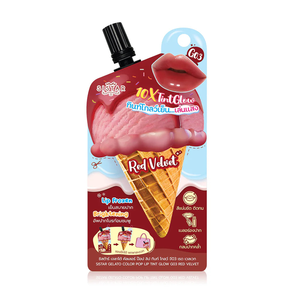 Sistar Gelato Color Pop Lip Tint Glow 2g - #G03 Red Velvet