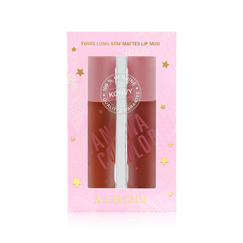 Sivanna Colors Twin Long-Stay Matte Lip Mud 2x3.2g #02 Vigor Peach
