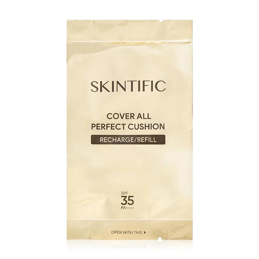 SKINTIFIC Cover All Perfect Cushion SPF35 PA++++ Refill 11ml #03A Almond