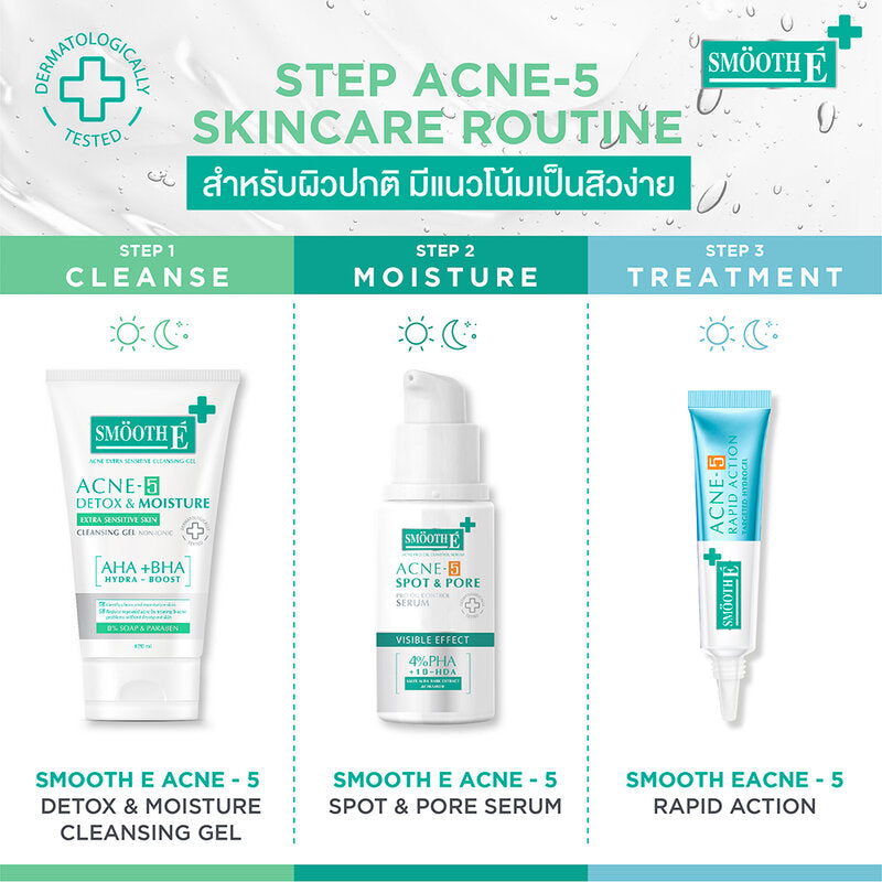 Smooth E Acne Extra Sensitive Cleansing Gel 120ml x 2pcs
