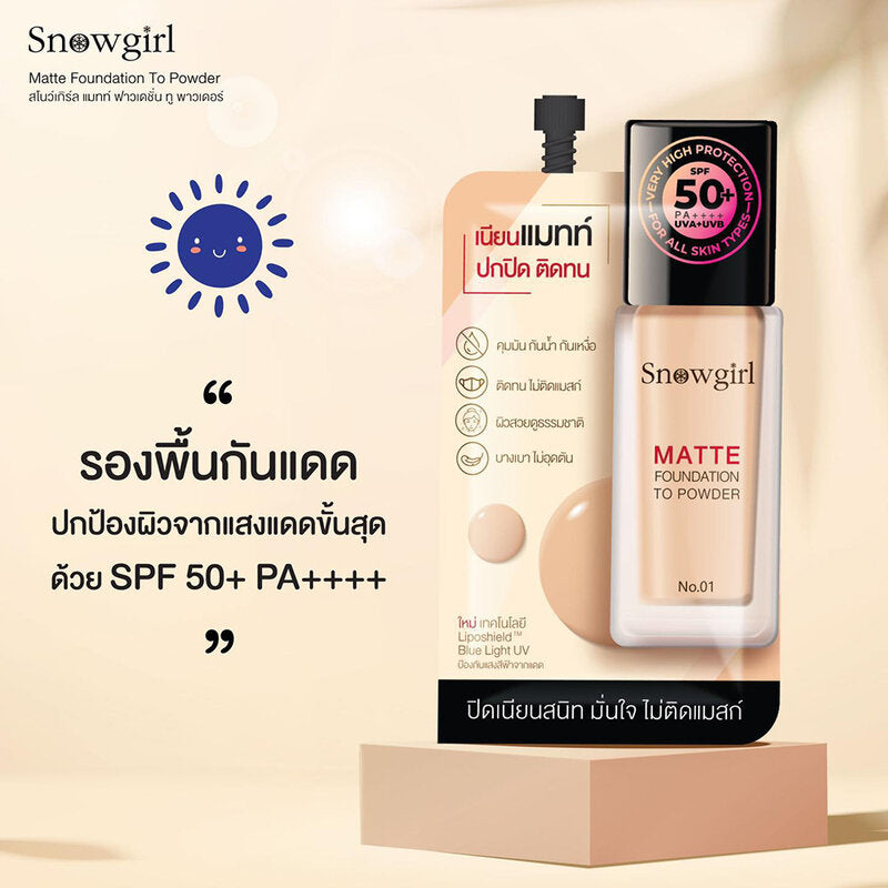 Snowgirl Matte Foundation to Powder 5g Light