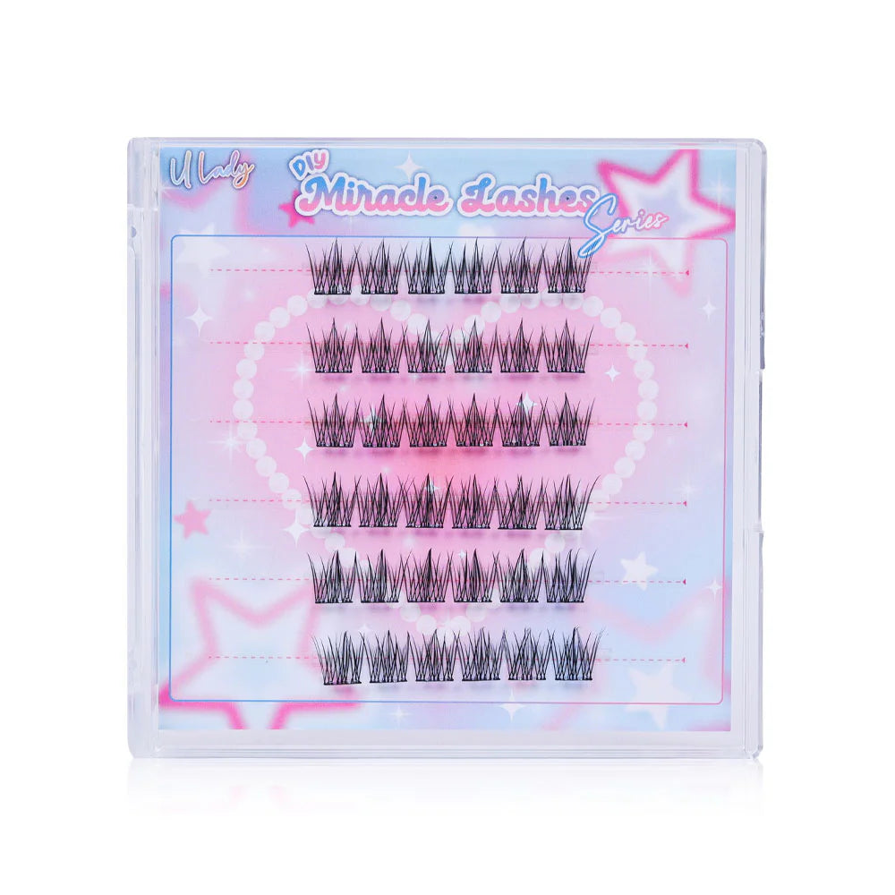 U Lady DIY Miracle Lashes 36pcs #09 False Eyelashes, Cluster Type, Self-Adhesive