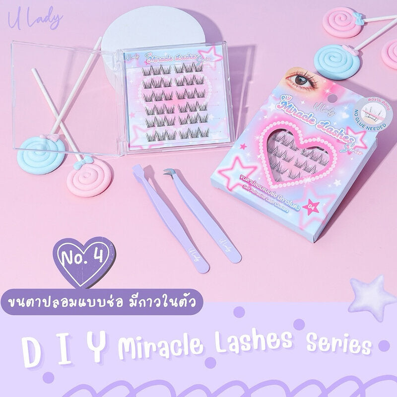 U Lady Miracle Lashes 36pcs Cluster Type Self-Adhesive #04