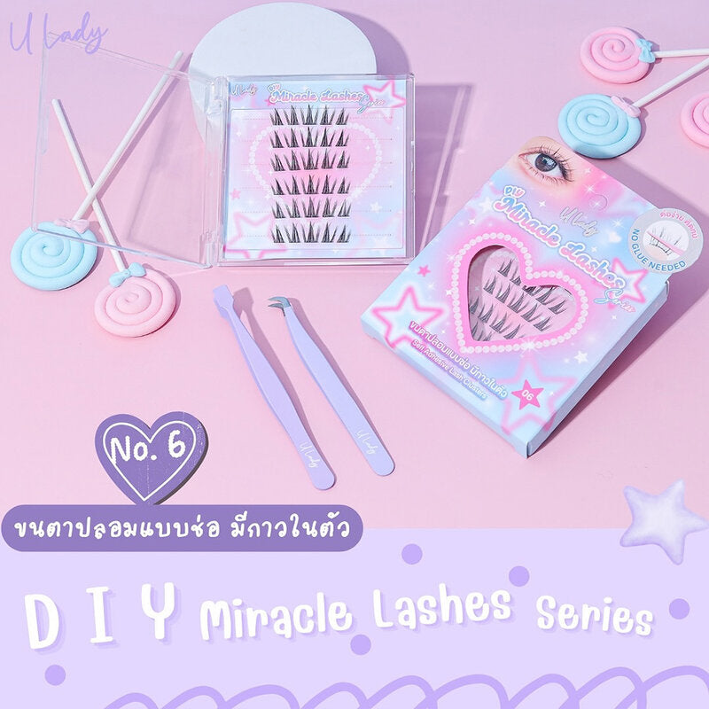 U Lady Miracle Lashes 36pcs Cluster Type Self-Adhesive #06