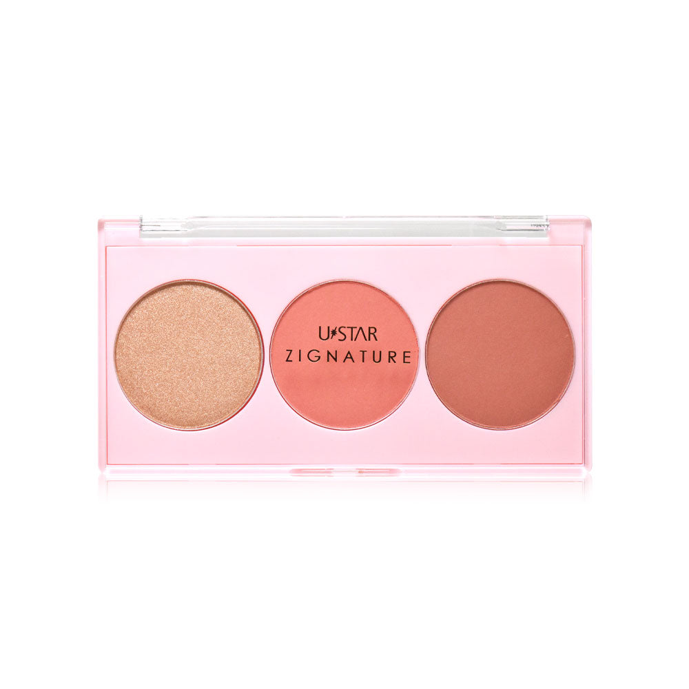 U-Star Blush & Highlight Palette - Dewy Moon 3 Shades - Beauty Buddy