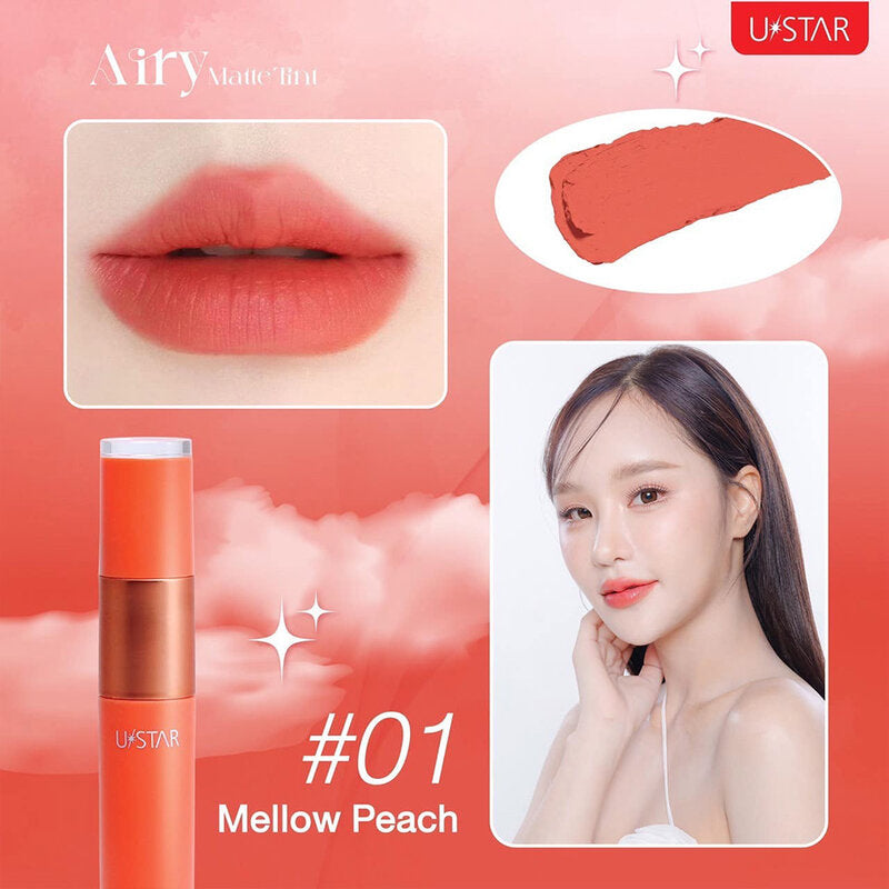 U-Star Lip Tint - Airy Matte in Mellow Peach - Beauty Buddy