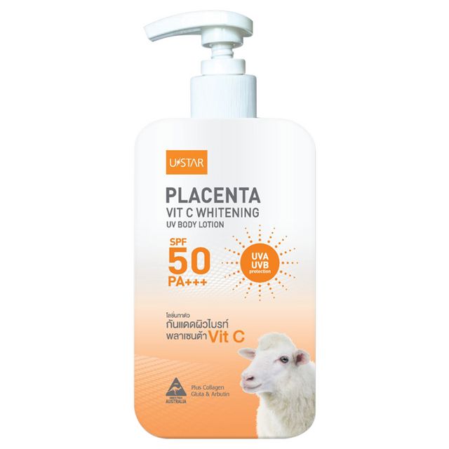 U-Star Placenta Vit C Whitening UV Body Lotion SPF50 PA+++ 400g