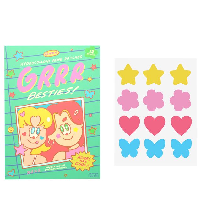 grrrbeauty Besties Hydrocolloid Acne Patches 12pcs