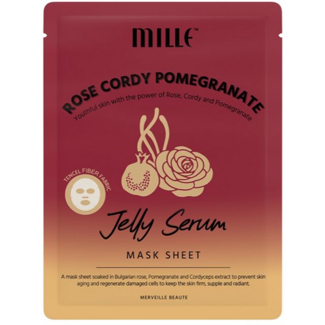 Mille Rose Cordy Pomegranate Jelly Serum Mask Sheet 28g