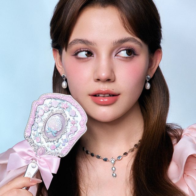 Flower Knows Shell's Jewel Collection Hand Held Mirror Pink Seashell