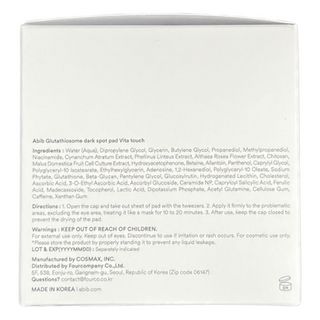 Abib Glutathiosome Dark Spot Pad Vita Touch 60'S