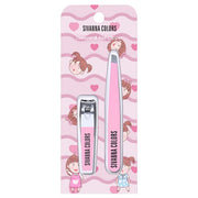 SIVANNA Pink Tweezer and Nail Clipper Kit 2pcs