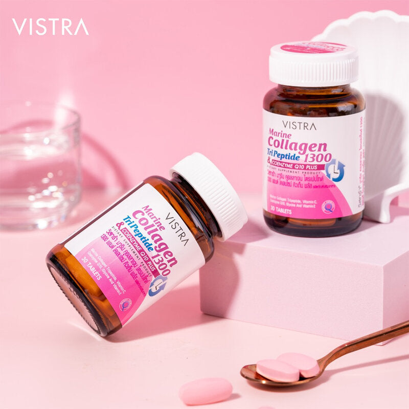 Vistra Marine Collagen Tri Peptide 1300 & Coenzyme Q10 30 Tablets