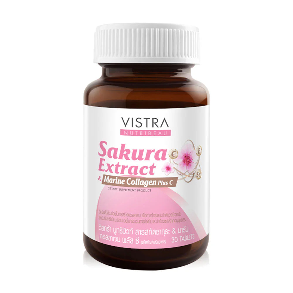 VISTRA Nutribeau Sakura Extract & Marine Collagen Plus C 30 Tablets