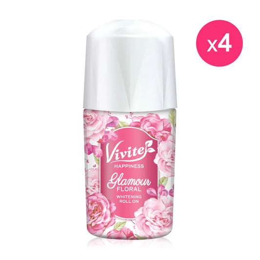 Vivite Happiness Glamour Floral Whitening Roll On 20ml x 4pcs