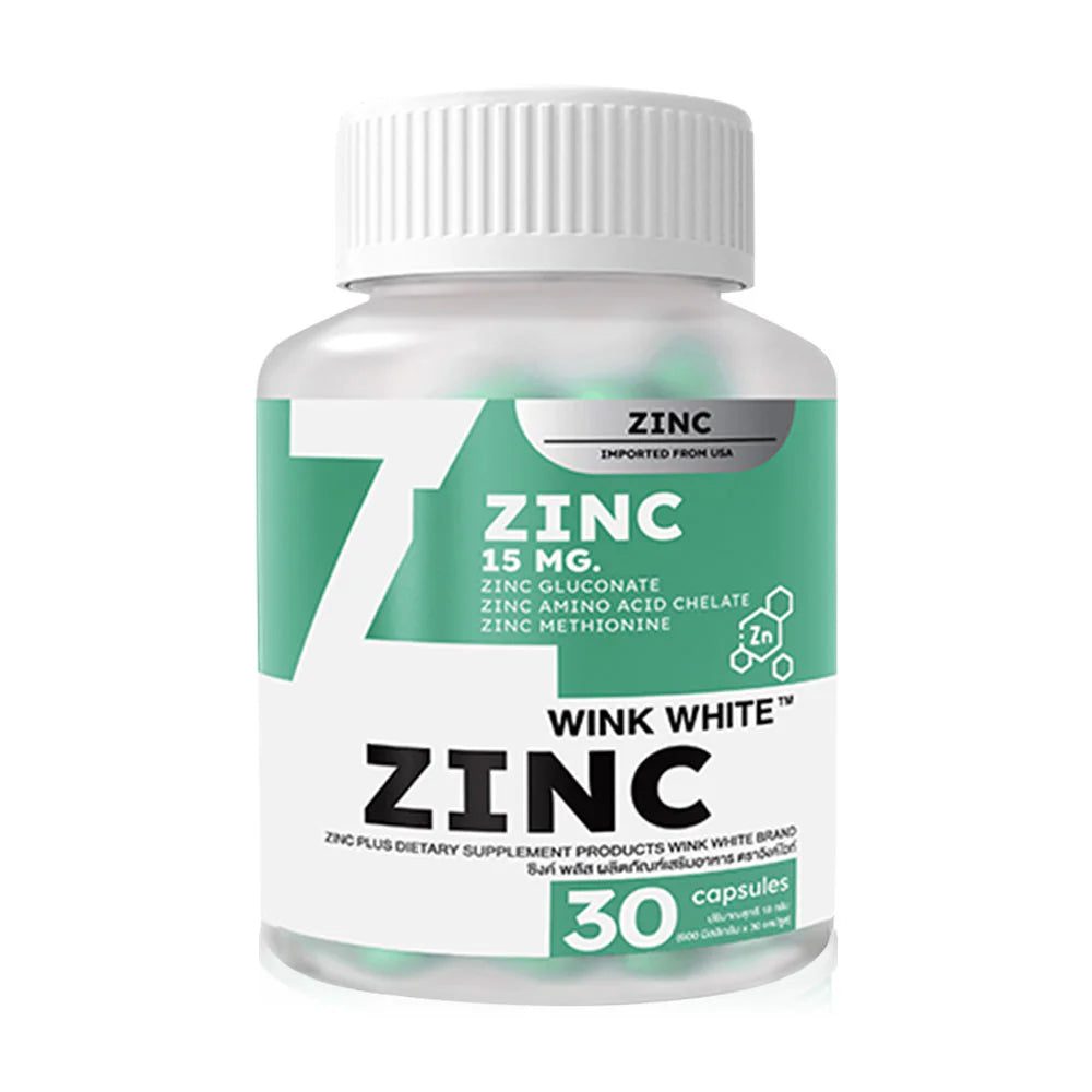 WinkWhite Zinc 30 Capsules 15 mg.
