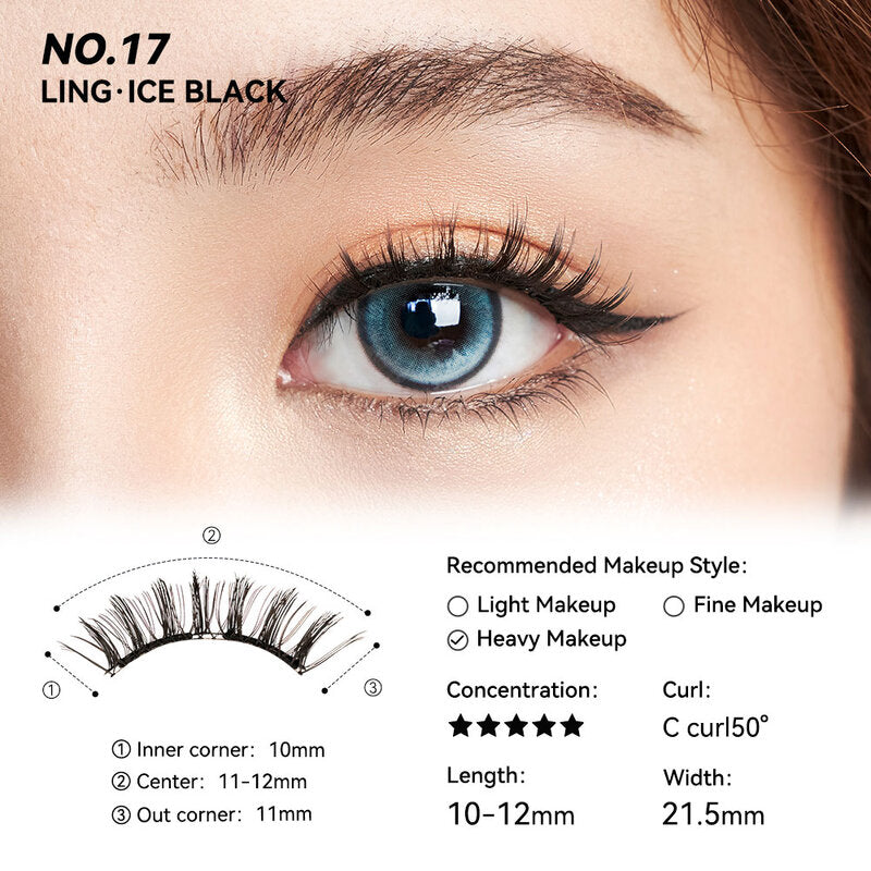 WOSADO Soft Magnetic False Eyelashes 1 Pair #Ice Black