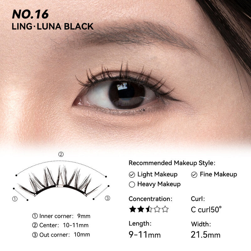 WOSADO Soft Magnetic False Eyelashes 1 Pair #Luna Black