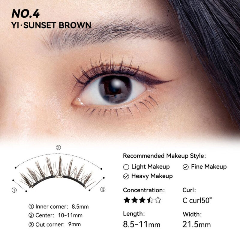 WOSADO Soft Magnetic False Eyelashes 1 Pair #Sunset Brown
