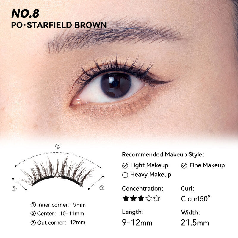 WOSADO Soft Magnetic False Eyelashes #Starfield Brown