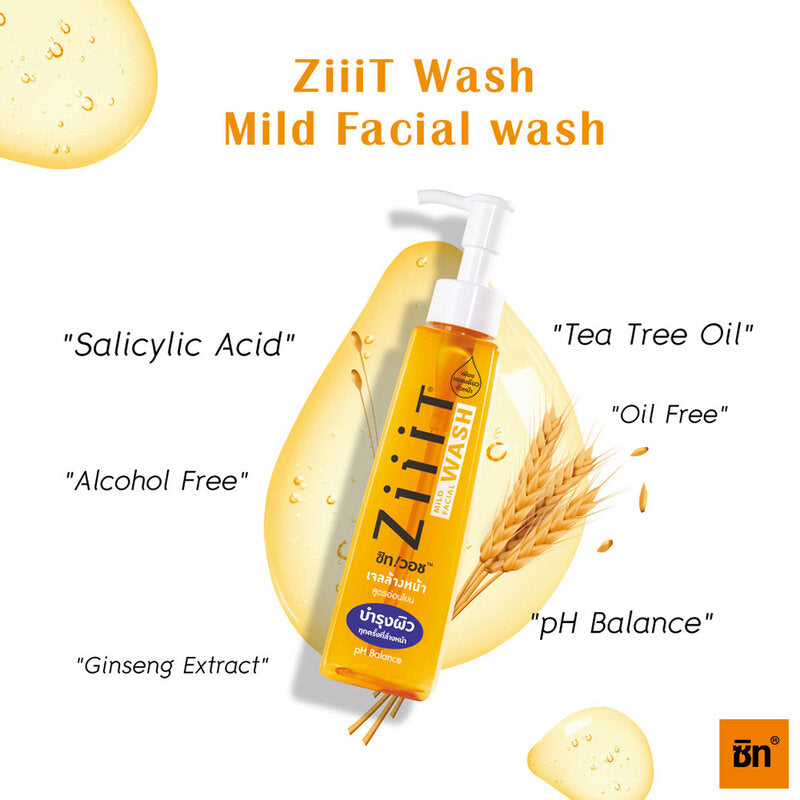 ZiiiT Wash Mild Facial Wash pH Balance 200ml